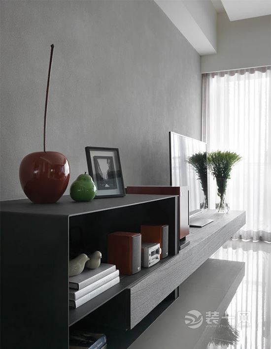 灰白色调演绎140平时尚三居装修案例 延续空间情境